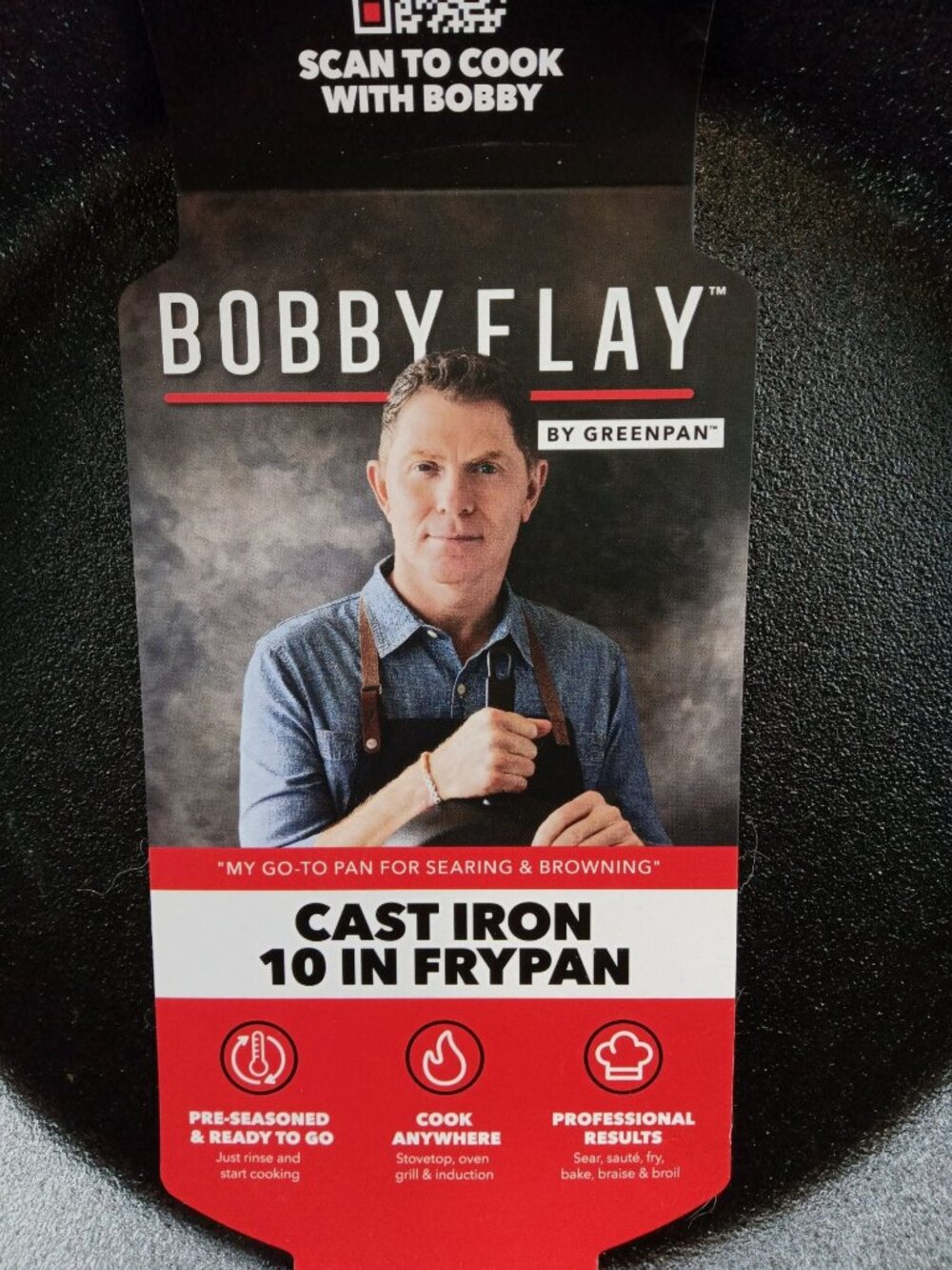 Bobby Flay 10-Inch Cast Iron Frypan By GreenPan